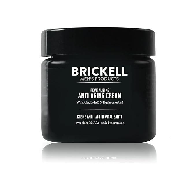 Brickell Men's Revitalizing Anti-Aging Cream For Men, Anti Wrinkle Night Face Cream To Reduce Fine Lines and Wrinkles, With Vitamin E, Jojoba Oil, and Hyaluronic Acid, 2 Ounce, Unscented