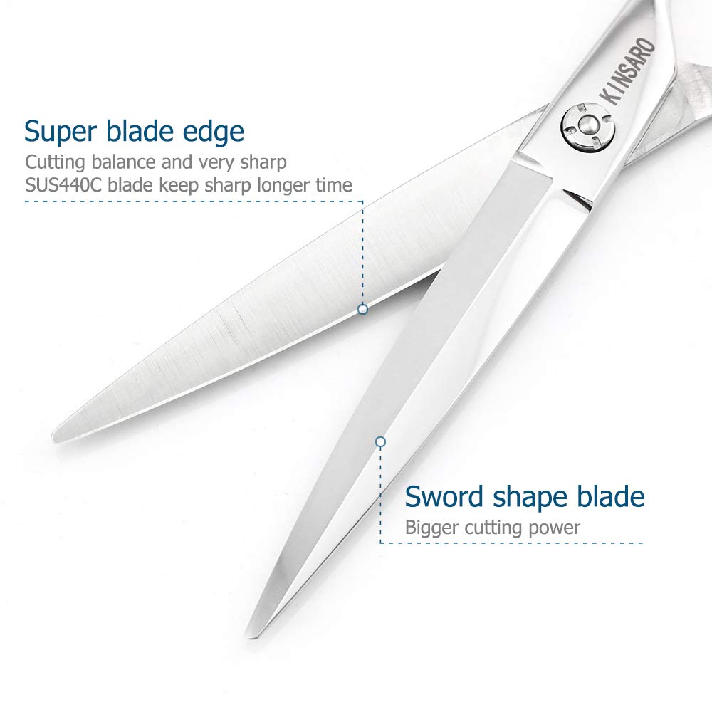 KINSARO 7 in Professional Hair Scissors Willow Shape Sliding Shears,440C