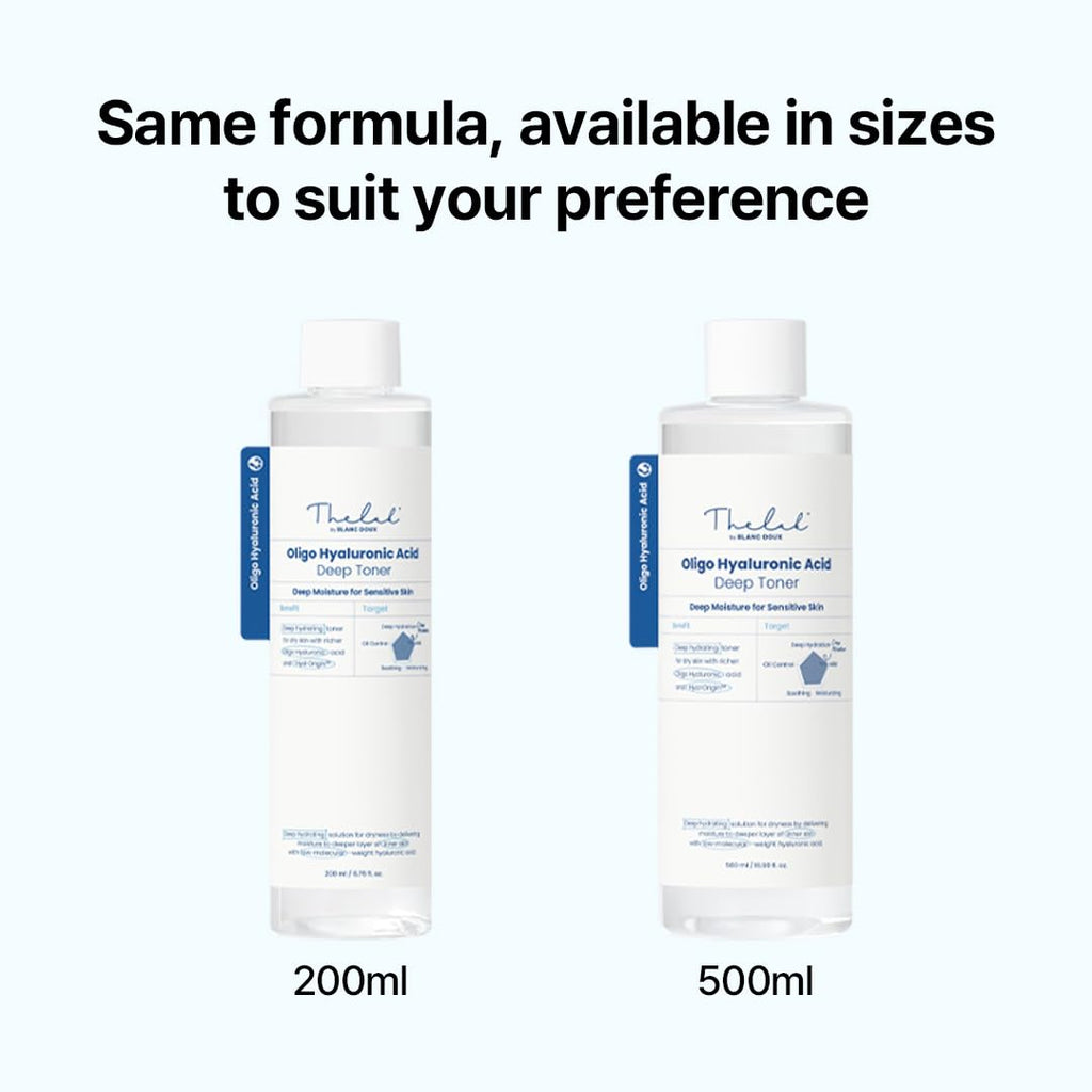 THE LAB by BLANC DOUX Oligo Hyaluronic Acid Deep Toner – Hydrating Toner for Sensitive Skin, pH Balance, Korean Skin Care, Alcohol-Free, Vegan Formula (6.76 Fl Oz)