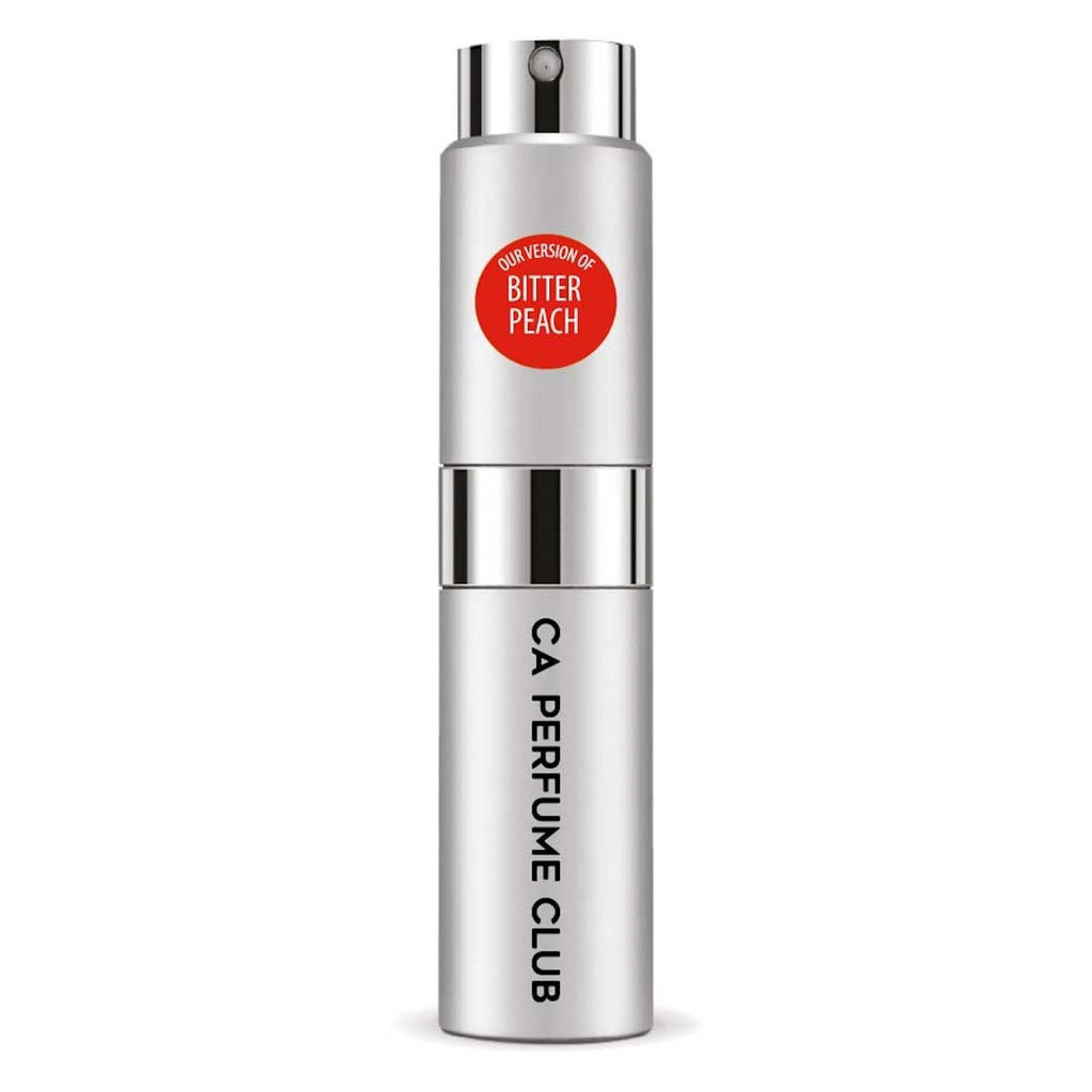 CA Perfume Impression of Bitter Peach for Women and Men Amber Vanilla Scent Long Lasting Unisex Fragrance Eau De Parfum Travel Size Refillable Atomizer Spray 0.27 Fl Oz 8ml