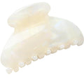 Prettyou Handmade Celluloid Acetate French Design Barrettes Tortoise Shell Claws Hair Claw Luxury Fashion Accessories Hair Clip for Women (jade white)