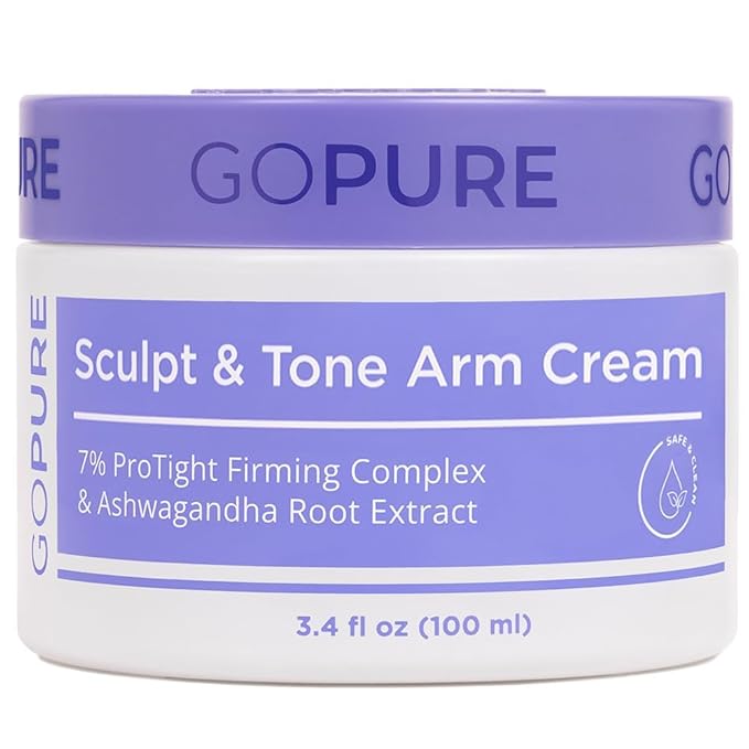 goPure Sculpt & Tone Arm Cream - Firming & Tightening Cream - Smooths, Lifts, Sculpts the Look Of Arms - ProTight Complex - Rice Protein, Shea Butter, Avocado - Clinically Tested - All Skin Types