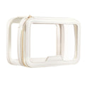 Camdeez Rownyeon Clear Makeup Case Toiletry Bag Multipurpose Travel Makeup Train Case Portable Cosmetic Organizer Transparent Storage Bag White