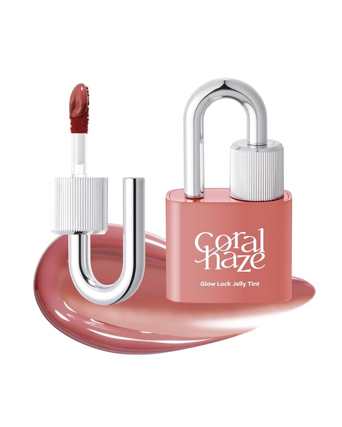 CORALHAZE Glow Lock Jelly Tint 112 Nutty, Hydrating Water Glow Lip Stain, Non-Sticky Juicy Gloss, Long Lasting Glass Shine & Dewy Finish, Lightweight Moisturizing Lip Care, Korean Makeup