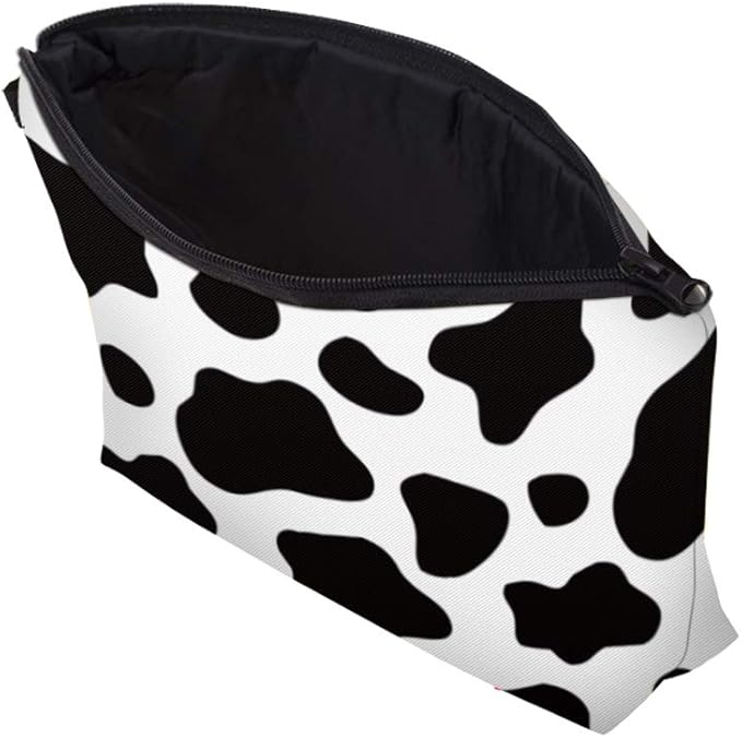 Aiphamy Cute Travel Makeup Bag Cosmetic Bag Small Pouch Gift for Women (Cow Print)