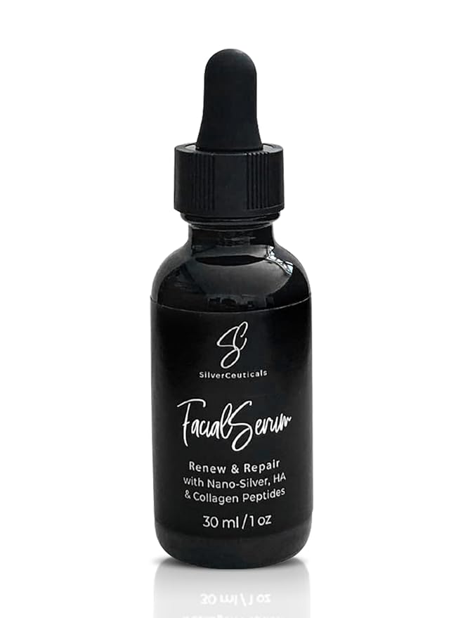 Facial Serum - Hyaluronic Acid, Collagen, Nano Silver, Acne, Wrinkles - 1oz