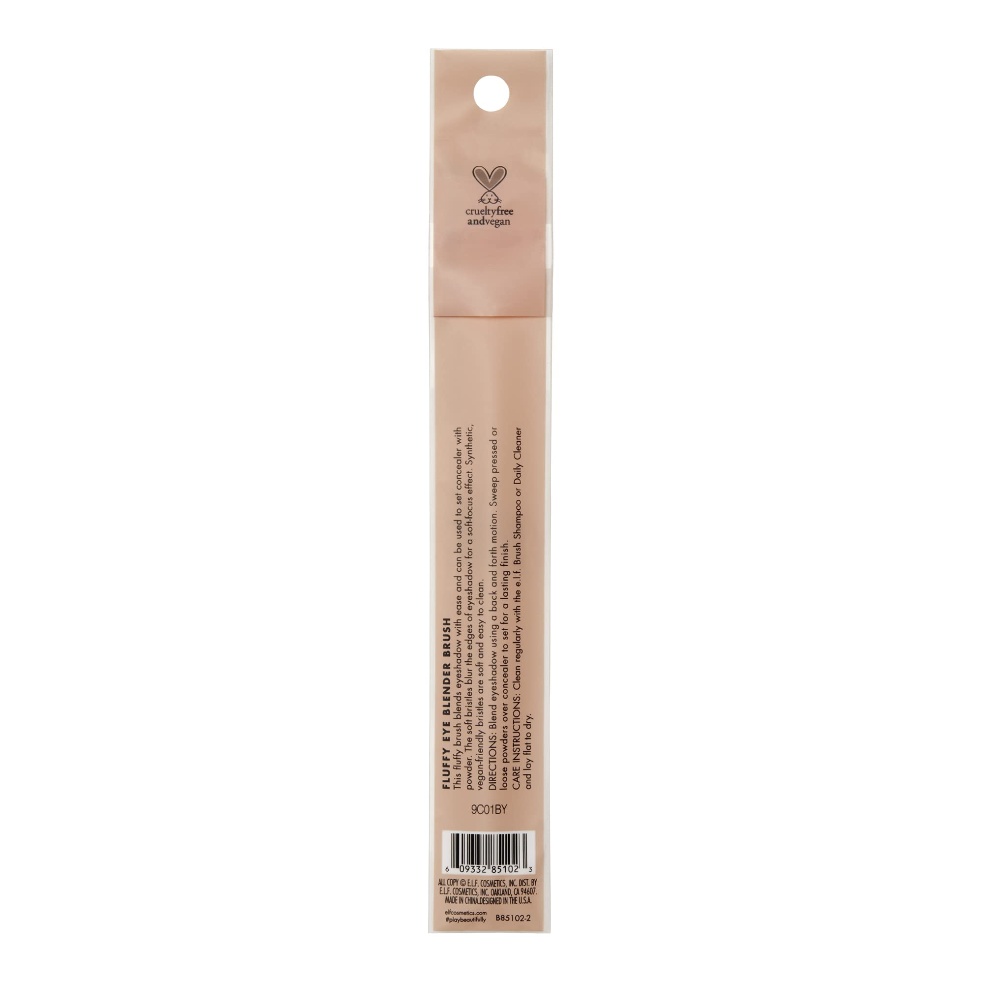 e.l.f. Fluffy Eye Blender Brush, Easily Blends Eyeshadow & Can Be Used to Set Concealer With Powder, Creates A Soft-Focus Effect, Vegan & Cruelty-Free