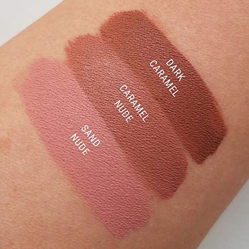 Aromi Sand Nude Matte Liquid Lipstick | Light, Peachy Tan Lip Color, Long Lasting, Transfer Proof, Handmade, Vegan, Cruelty-free, (Sand Nude)