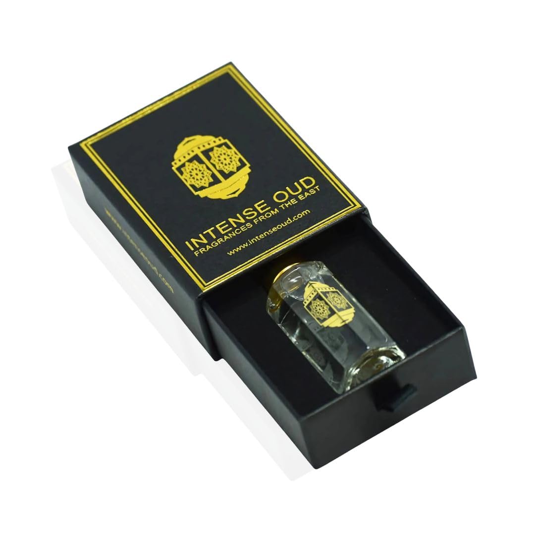 INTENSE OUD Musc Mutasalik Arabian Perfume Oil for Men & Women, Long Lasting Alcohol-Free Concentrated Fragrance,12ml (0.40 oz) in Black Gift Box, White Musk & Rose Notes.