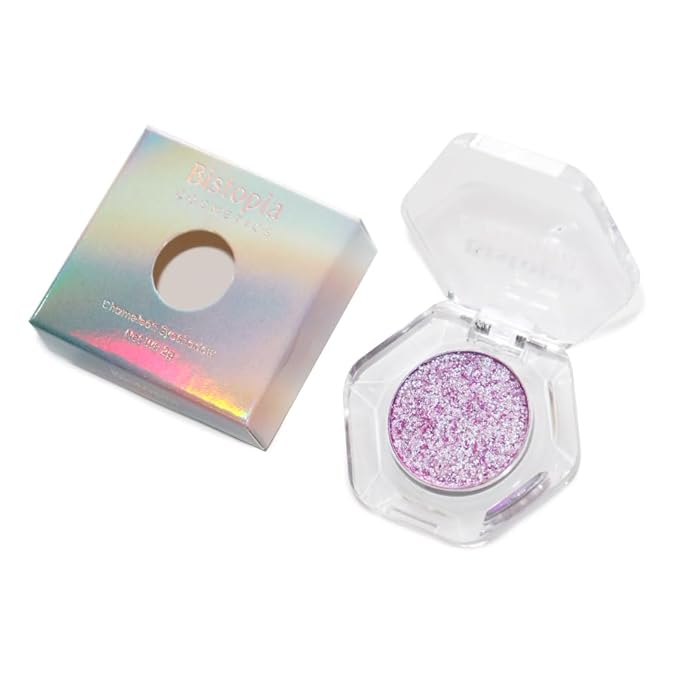 Bistopia Holographic Glitter Single Eyeshadow, Pearlescent Shimmer Metallic Cream Powder Eye Makeup, Blendable Long Lasting Waterproof, Multi-Use Face Highlighter, 2g. (Solar Delirium)