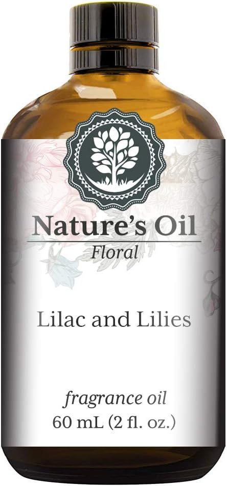 Lilac and Lilies Fragrance Oil (60ml) for Diffusers, Soap Making, Candles, Lotion, Home Scents, Linen Spray, Bath Bombs, Slime