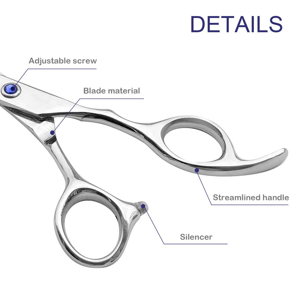 Lplpgg Hair Cutting Scissors Set Professional Hair cut Scissors Kit with Cutting Scissors Thinning Hairdressing Shears Set for Barber Salon (Blue)