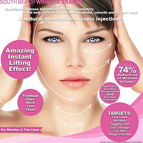 South Beach Skin Solutions Instant Face Tightening & Wrinkle Smoother – Visible Lifting Effect in Minutes with Insta-Lift™ + Insta-Brite™ Technology – Firms, Smooths & Brightens Skin (Airless Pump)
