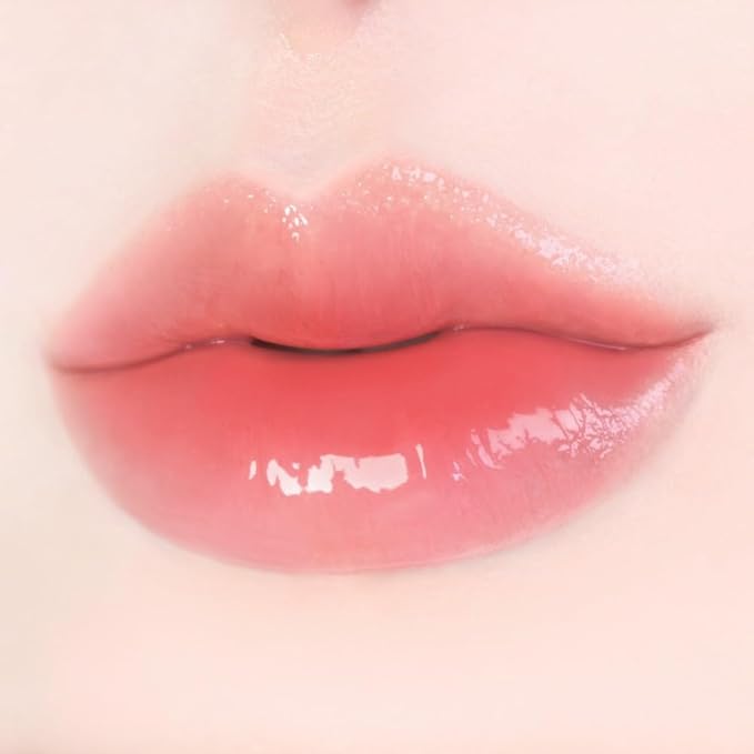 MQNY (MACQUEEN NEWYORK Dewy Water Glow Lip Tint - #09 Peanut Peach, Glass-like Mirror Shine Hydrating Lip Stain, Long-Lasting & Non-Sticky Beige Tone Water Tint, 0.12 oz (3.5g)