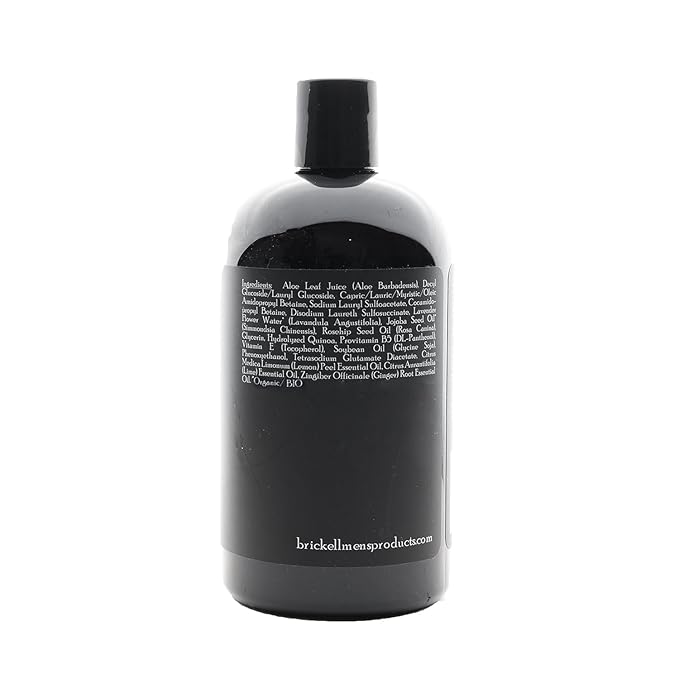 Brickell Men's Rapid Wash, 3 in 1 Body Wash Gel for Men, With Aloe, Vitamin E, and Jojoba Oil, 16 Ounce, Spicy Citrus Scent