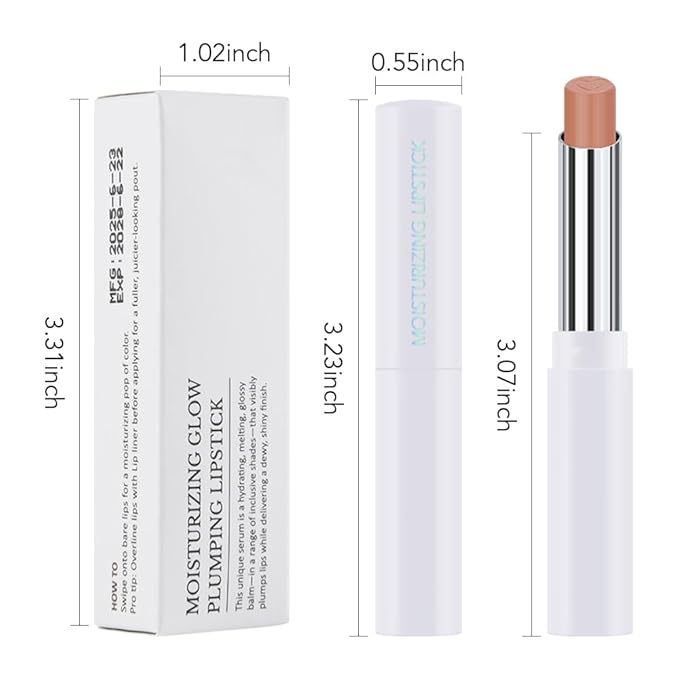 HHLTOH 1Pcs Tinted Lip Balm Moisturizing Lipstick – Waterproof Hydrating Matte Lip Balm for Women, Creamy Natural Color Stain for Dry Lips, Soft Matte Finish with Subtle Scent (#07 Almond Skin)