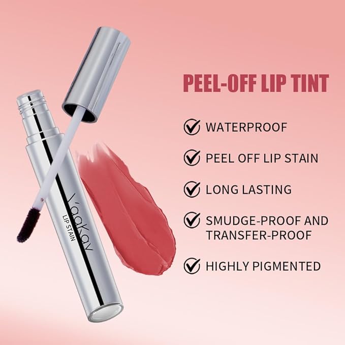 VaaKav Peel Off Lip Stain Lip Liner – Waterproof Tattoo Lip Tint, Long Lasting Smudge-Proof Transfer-Proof, Highly Pigmented Precision Lip Liner for Full Lips(03 Coffee Sense)