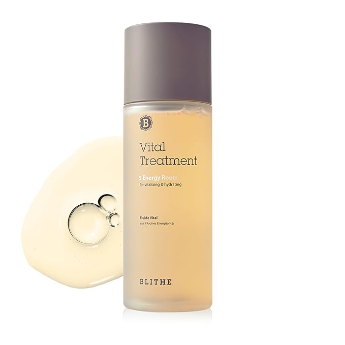 BLITHE 5 Roots Clear Essence Lotion for Dry Skin - Hydrating Face Essence with Rice Water, Lightweight Moisturizing Toner, Amino Acids & Antioxidants, Korean Skincare for Smooth Radiant Look, 5 Oz