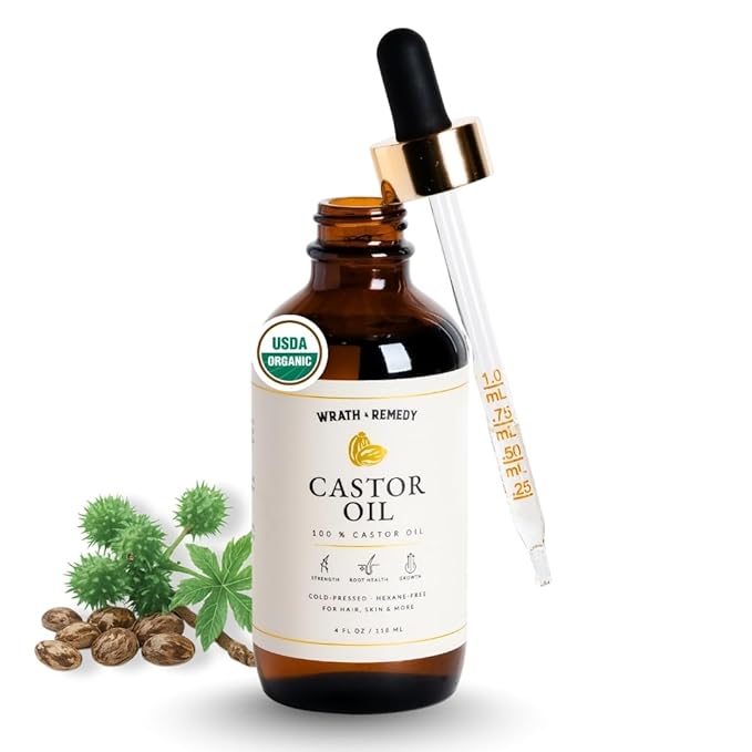 Castor Oil Organic Hexane Free — USDA Certified Castor Oil for Hair (4OZ)