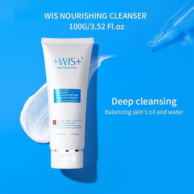 +WIS+ Moisturizing 4-Piece Skin Care Set - with Facial Cleanser, Toner, Lotion, Cream for for Cleansing, Hydration, Repair and Anti Aging,stocking stuffers
