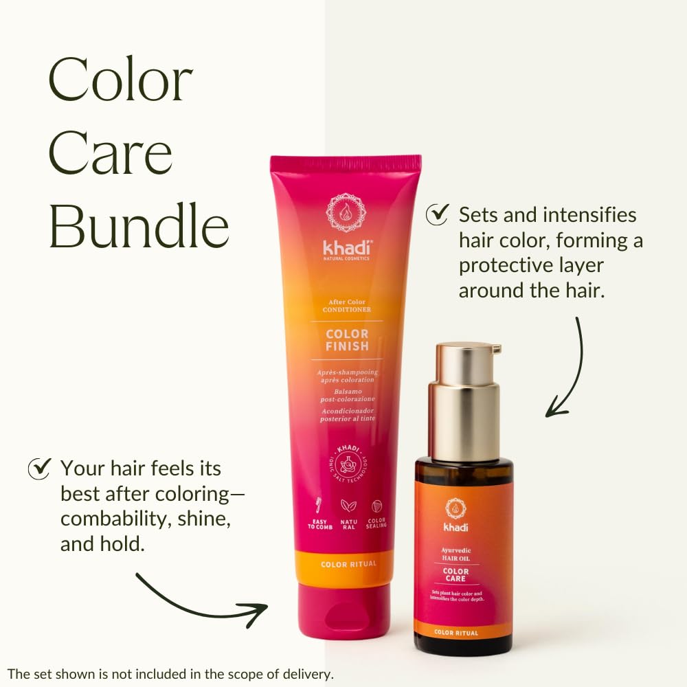 KHADI COLOR CARE Hair Oil - Hair treatment for fixing plant hair color - shine & UV protection - luminosity - 100% natural, plant-based & vegan - 1.69 fl oz
