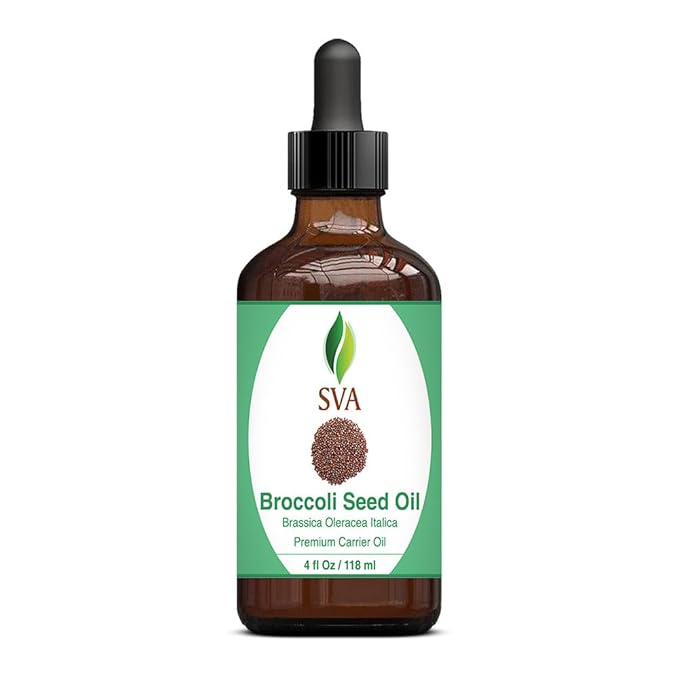 SVA Broccoli Seed Carrier Oil, Glass Bottle with Dropper, 4 Fl Oz (118 ml)