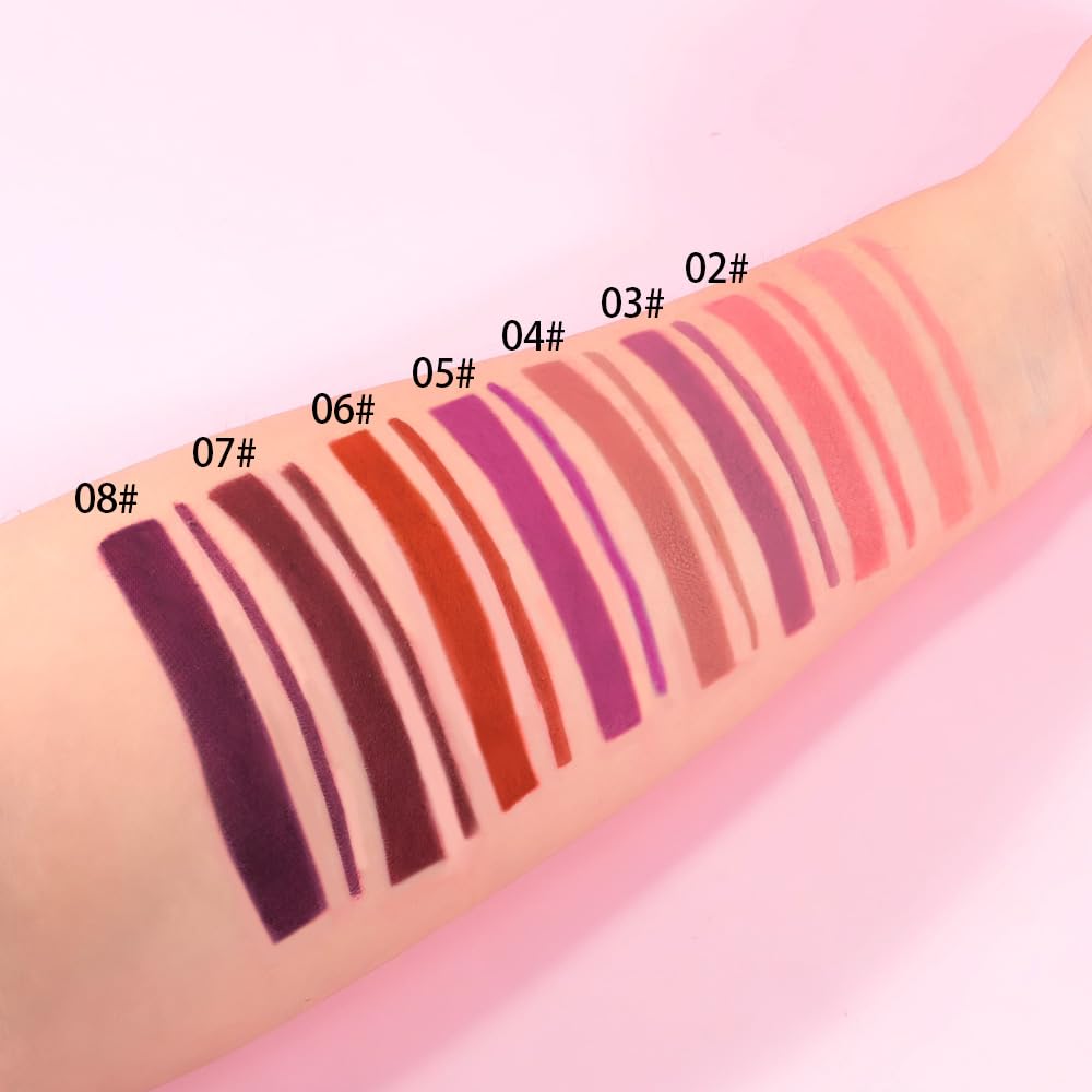 QIDSTERS Gel Lip Liner Pencil for Women, Light Purple Matte Long Lasting Lip Liner Lipstick 24 Hour, High Pigmented Lips Makeup Retractable Liners Waterproof Smudge Proof, Vegan & Cruelty-Free 03
