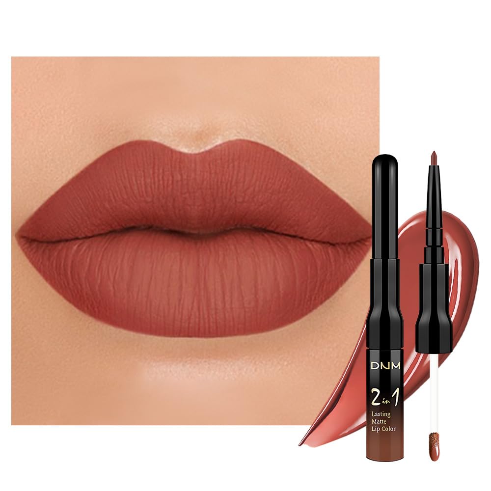 evpct 1Pcs Hot Mauve Matte Lip Liner & Liquid Lipstick Stain Makeup Set for Women, Hot Mauve Lip Liner Stain Long Lasting Waterproof Smudge Proof, Cruelty Free Lip Stick Makeup 24 hours originales, 63
