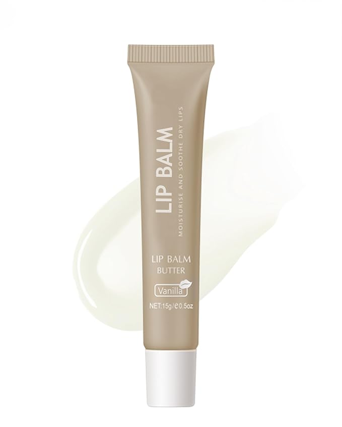 Lip Balm Butter Vanilla,Hydrating Clear Lip Gloss Oil, Lip Care Moisturizer