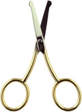 Camila Solingen CS06 Professional Hypoallergenic Gold Plated Rounded Safety Tip Scissors for Facial, Body & Nostril Hair. for Men Women & Kids. Made of Durable Carbon Steel in Solingen, Germany