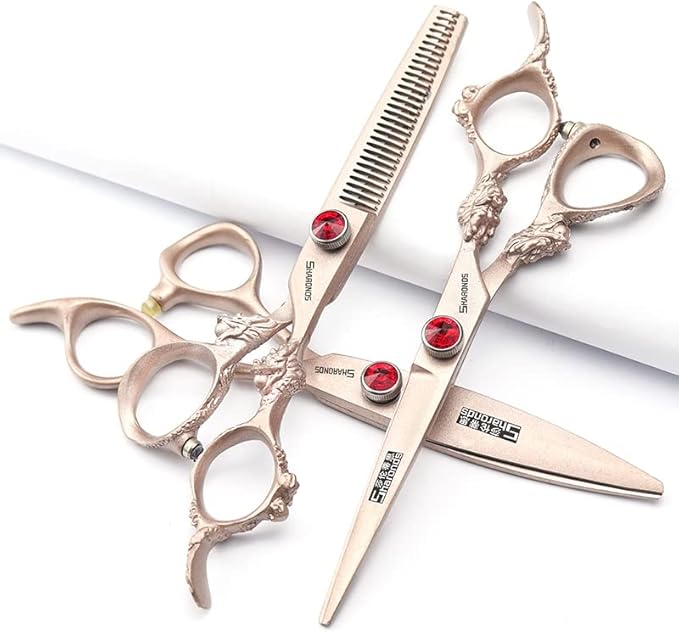 AXEMOORE Hair Scissors 6/7/8/9-inch 440C High Hardness For Hairdressers Haircuts Cuttinging Scissors Professional Haircut(6 inch-3pc)