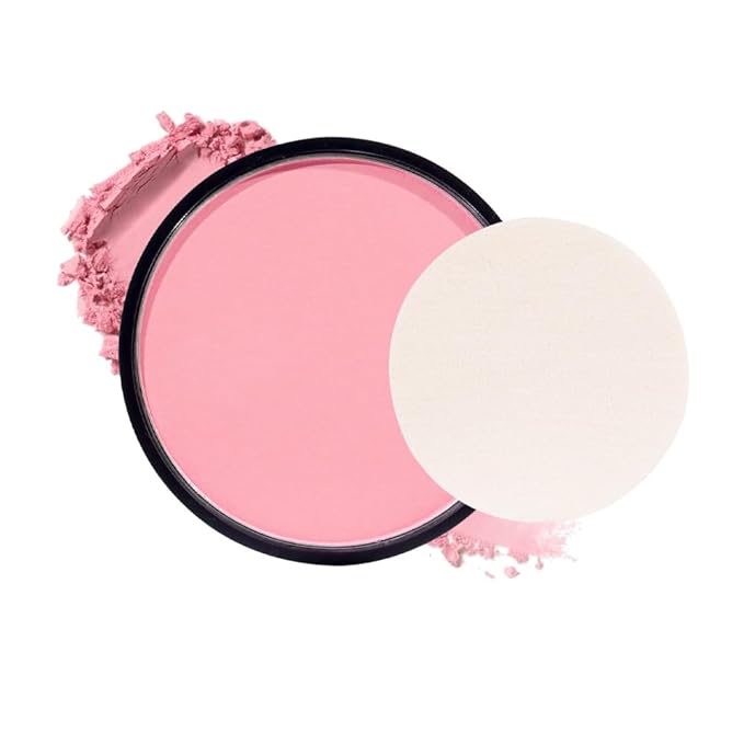 HHLTOH Natural Single Matte for Face Cheeks Blush with Makeup Powder Puff, Nude Pink Monochrome Blush Cream Powder Makeup Palette Blushes Long-lasting Color Blendable Foundation for Women Every Day 05