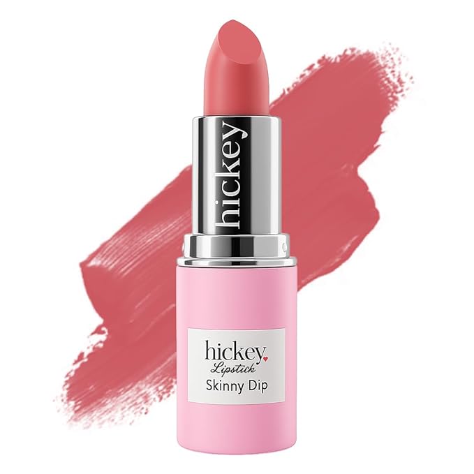 Hickey Lipstick Refill, Skinny Dip - Long Lasting Light Pink Lipstick - Hydrating Lip Color Infused with Nourishing Jojoba Oil for Women - Highly Pigmented, Vegan, Gluten-Free Formula