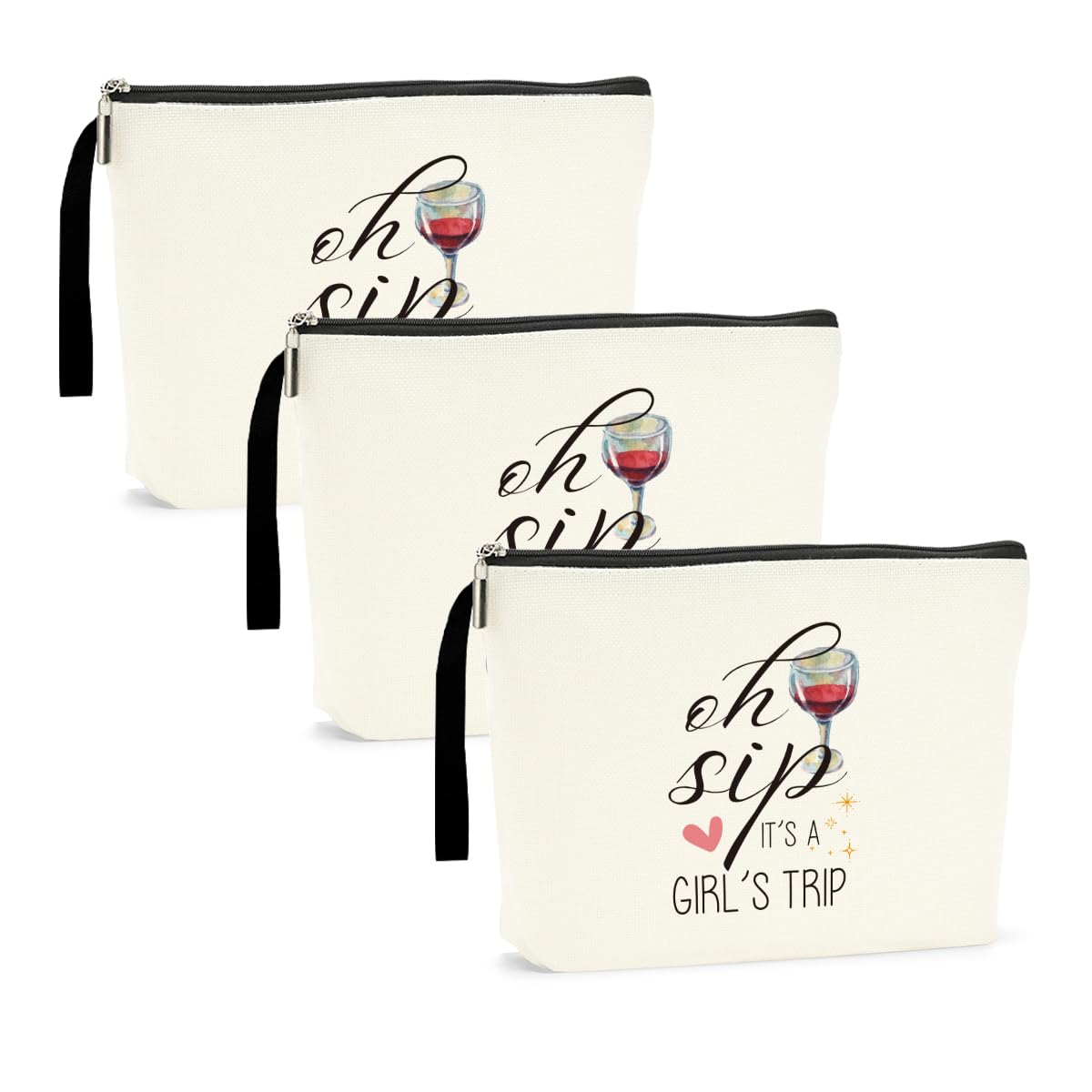 3 Pcs Girls Trip Gifts Weekend Bag Funny Makeup Bag Girls Weekend Gifts