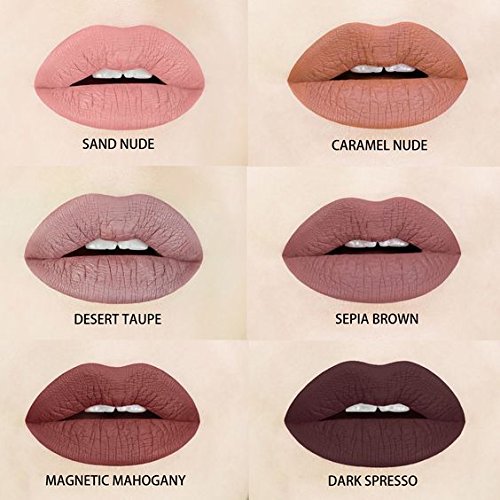 Aromi Matte Liquid Lipstick | Long-Lasting, Sand Beige Lip Color for Women, Tan Shade, Waterproof, Smudge + Transfer Proof (Caramel Nude)
