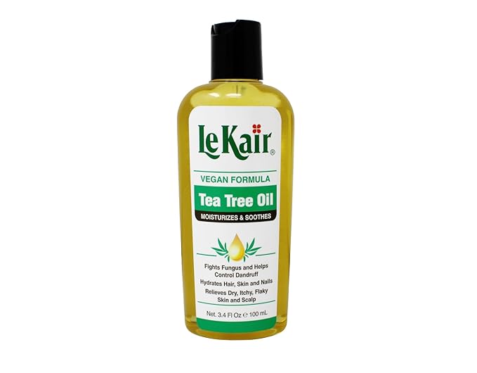 LeKair Tea Tree Oil Vegan Formula – Soothing Oil for Dry Scalp, Flaky Skin, Itchy Scalp & Nails – Fights Dandruff & Promotes Hydration – 3.4 fl oz