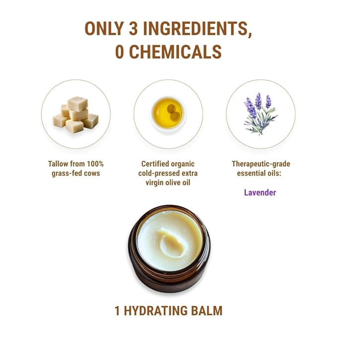 Vintage Tradition Lavender Grass-Fed Tallow Balm | All-Purpose 2 oz