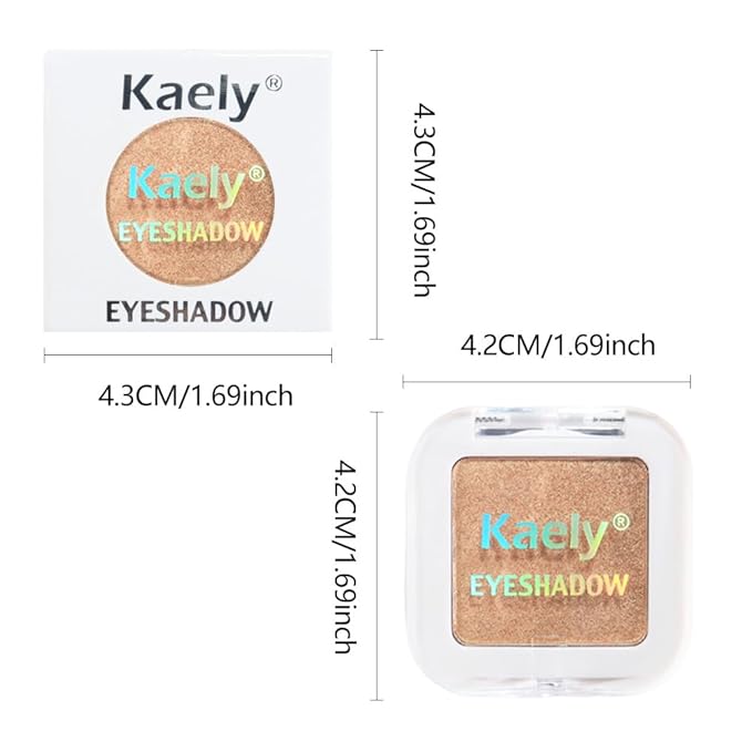FeiCuiYun Glitter Single Eye Shadow Palette Makeup, Golden Sparkle Shimmer Monochrome Eyeshadow For Older Women, Mini Pressed Pigmented Waterproof Sombras Para Ojos,Vegan, Talc, Paraben&Cruelty Free
