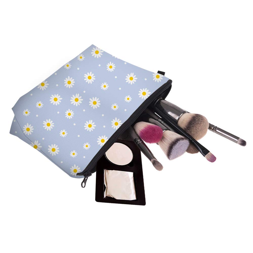 Aiphamy Cute Travel Makeup Bag Cosmetic Bag Small Pouch Gift for Women (Daisy)