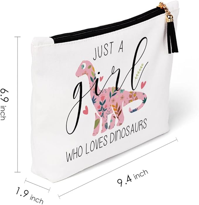 Girls Dinosaur Makeup Bag Cosmetic Bags, Dino Gifts for Women Friends
