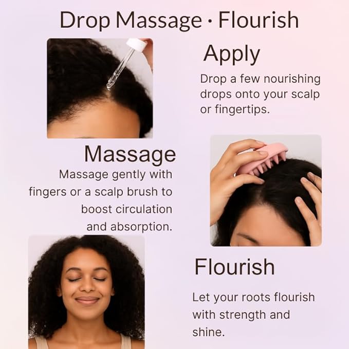 Made2flourish Babassu & Bloom Strengthening Growth Oil, Hair Revitalizing Oil, Multi-Purpose, Cactus & Argan, Potent, Lightweight, Non-Greasy, Soothes Scalp, Reduces Dryness, Thickens Hair