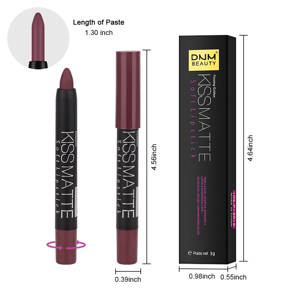 evpct 1Pcs Tan Maroon Matte Lipstick and Lip Crayon Liner Pencil Set for Women Lip Stain Long Lasting Waterproof labiales mate magicos 24 horas originales pintalabios permanente 24 horas 03