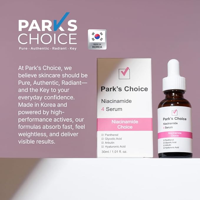 Niacinamide 4% Serum for Oily Skin | Pore Minimizing Serum & Oil Control Serum | Vitamin B12 Facial Serum for Dark Spots & Even Skin Tone | Korean Skincare | Park’s Choice