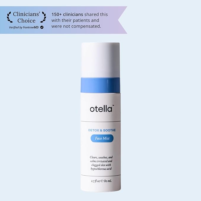 Otella Detox & Soothe Face Mist with Hypochlorous Acid.02% | 2.7 oz | Helps Reduce Redness, Irritation, Breakouts | Rosacea, Eczema, Sensitive-skin Safe | pH Balanced, Fragrance=Free, Fine Mist Toner