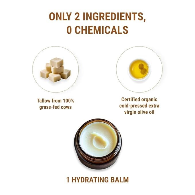 Vintage Tradition Unscented Grass-Fed Tallow Balm | Sensitive Skin 2 oz