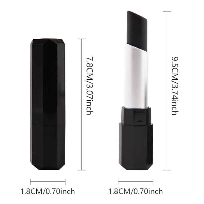 IATMOMOD Black Cream Matte Lipstick Stick 01#, Longwear Full Coverage Velvet Lip Color for Women, Waterproof Multi-Use Lip & Cheek Makeup Stick for Halloween Party, Lápiz labial mate en crema negra