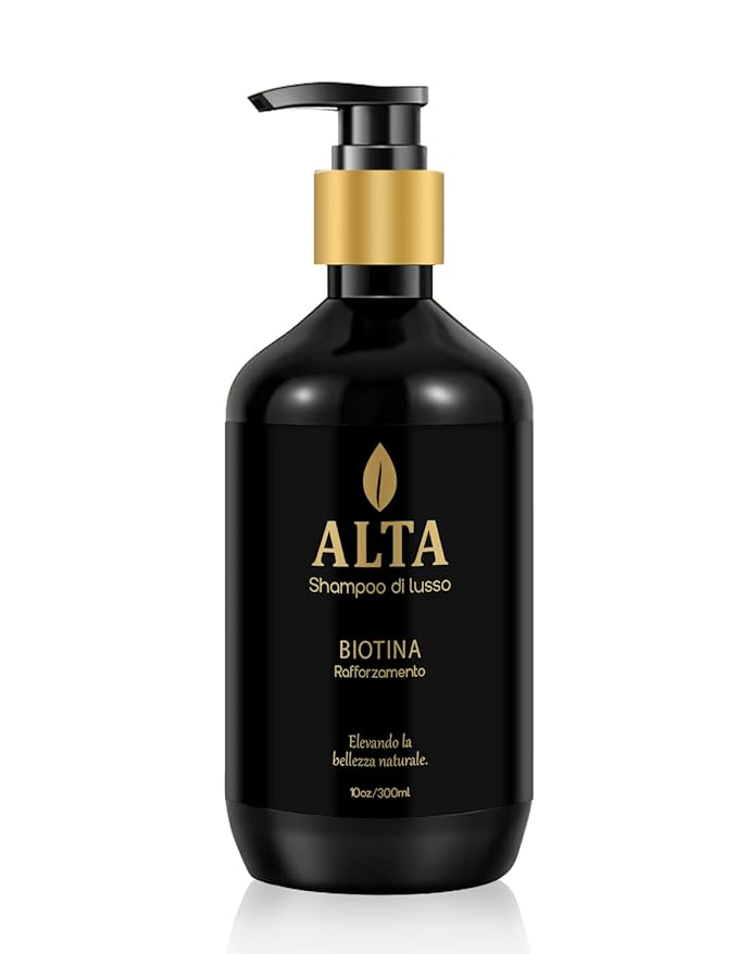 All Goods Alta Strengthening Biotin + Caffeine Shampoo 10oz – DHT Blocker Formula for Hair Loss & Thinning – Thickening, Volumizing & Strengthening Shampoo for Women & Men.