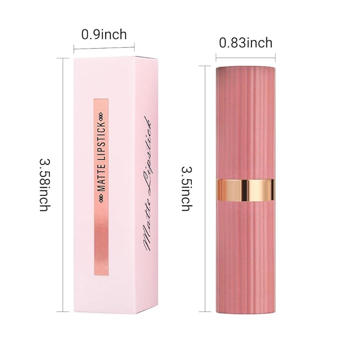 evpct Orange Nude Pink Matte Creamy Lipstick for Women, Long Lasting Waterproof Velvet Lipstick, Lip Stick Crayon Buildable Blendable Creamy Color, Longwear Lip Makeup Cruelty-free 24 hours original