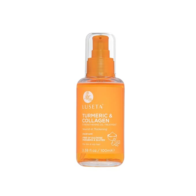 LUSETA Turmeric Collagen Hair Serum for Fine Thin Hair, 3.38 oz