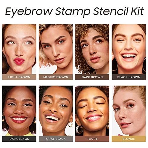 Eyebrow Stamp Stencil Kit for Older Women Dark Brown